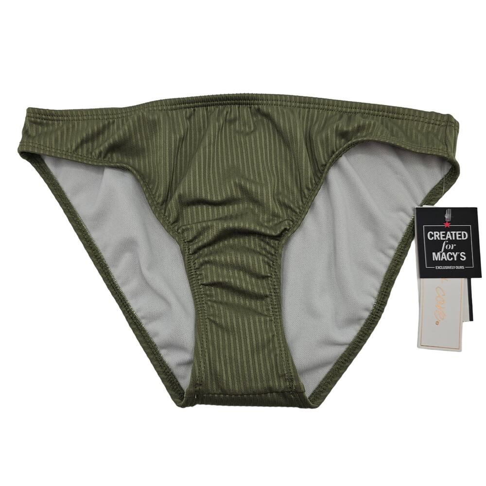 Salt + Cove Womans size S Olive Green Ribbed Low-Waist Bikini Bottom Lined NEW